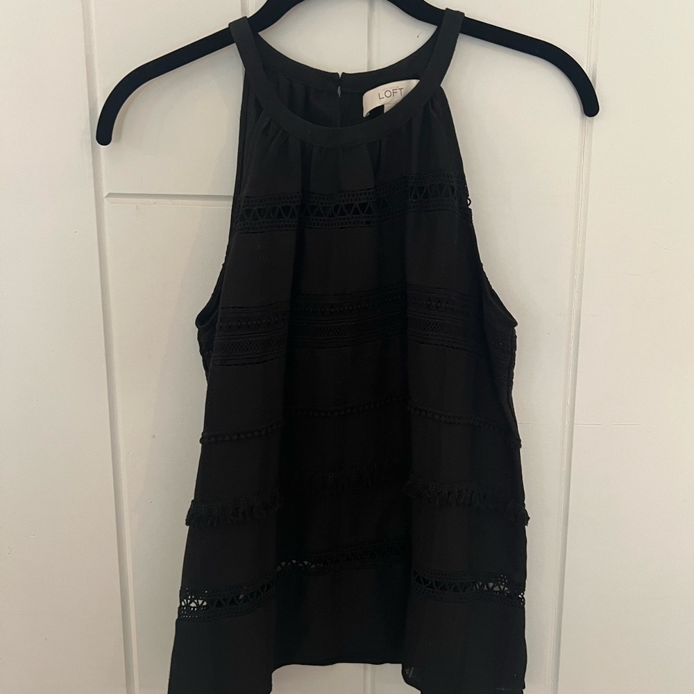 LOFT Black Sleeveless Tank Top